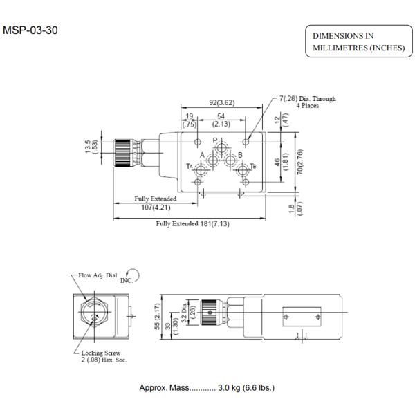 03 Serie MSP-03 válvula modular hidráulica de control del acelerador válvula modular