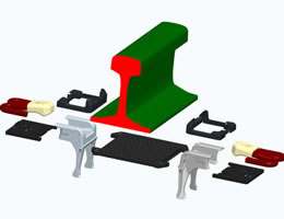 44 - 48HRC Hardness E Clip Vossloh Fastening Systems Bitumen Dacromet