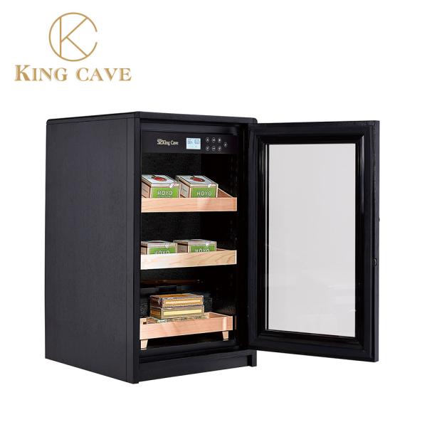 Touch Screen Wooden Cigar Cooler Humidifier With Hygrometer And Humidifier