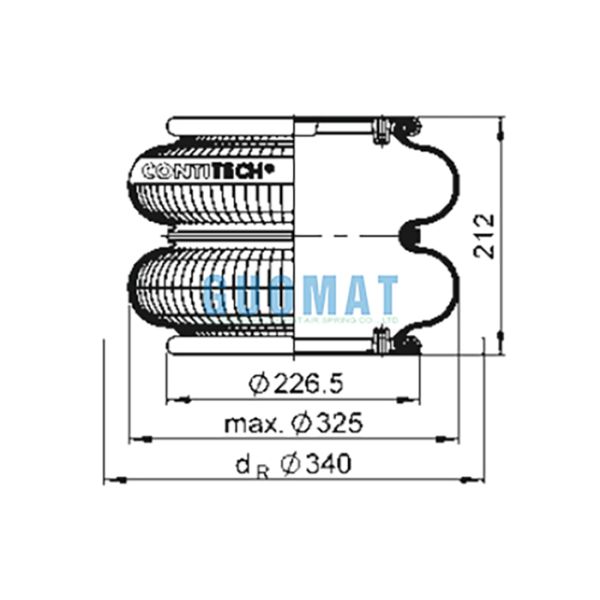 FD 330-22 1/1 M8 Contitech Suspension Air Spring 2682060000 Convoluted Type Air Rubber