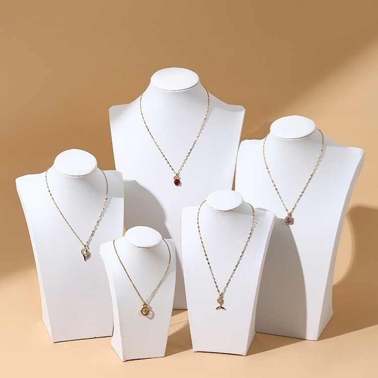 Custom Jewelry Necklace Display Stand with Durable PU Leather Light Weight and Portable Design