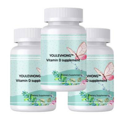 Não OGM Cápsulas de suplemento de vitamina D3 com Líquen 1000 UI Prazo de validade de 2 anos