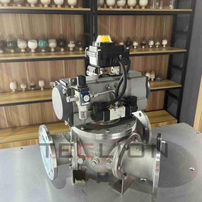 Valve directionnelle à bille à canal unique en céramique pulvérisée à 45 degrés pour le transport de phase dense