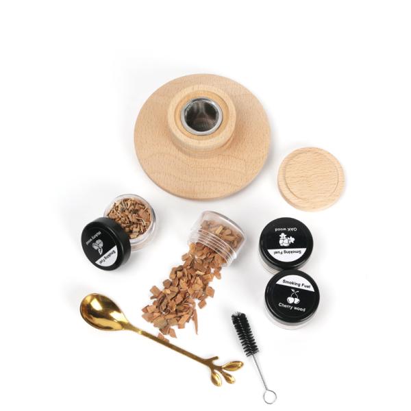 Herramientas de barras de madera de nuez de lujo sustentable Kit de fumadores Eco Cocktail bebida fumador