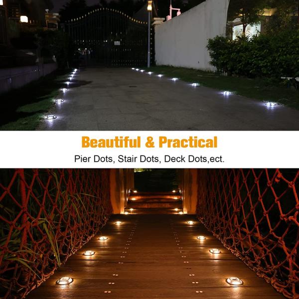 Solar Dock LED Light IP65 Waterproof Warm White Garden Light