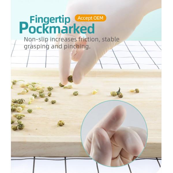 Белые устранимые перчатки латекса слегка напудрили резиновые очищая перчатки 100 ПК/коробка