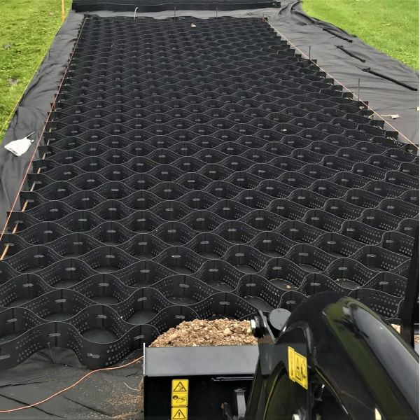 Heavy-Duty Honeycomb Geogrid For Soil, Gravel, Grass & Driveway Stabilization On Slopes, Walkways And Patios Driveways, Parking, Landscaping, Patios, Golf Cart ATV Paths