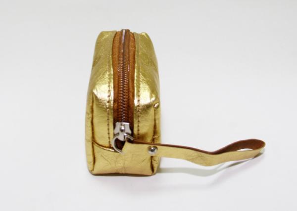 Metallic color washable kraft paper coin pouch custom ladies mini coin purse with handle