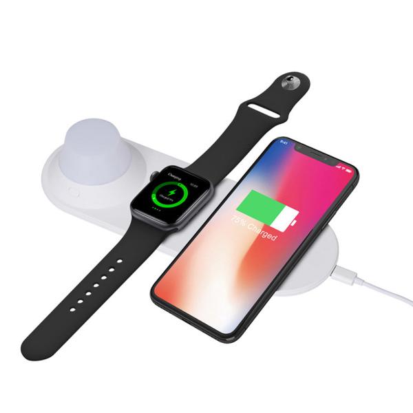 Flicker Free 5V 2A 10watt Wireless Charger Night Light / 3 In 1 Night Lamp
