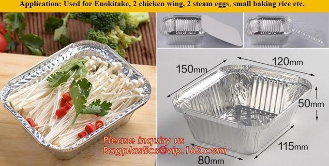 Aireline Rectangle Shaped, Disposable Aluminum Foil Pan, Take-Out Food Containers, Foil Cake Cup