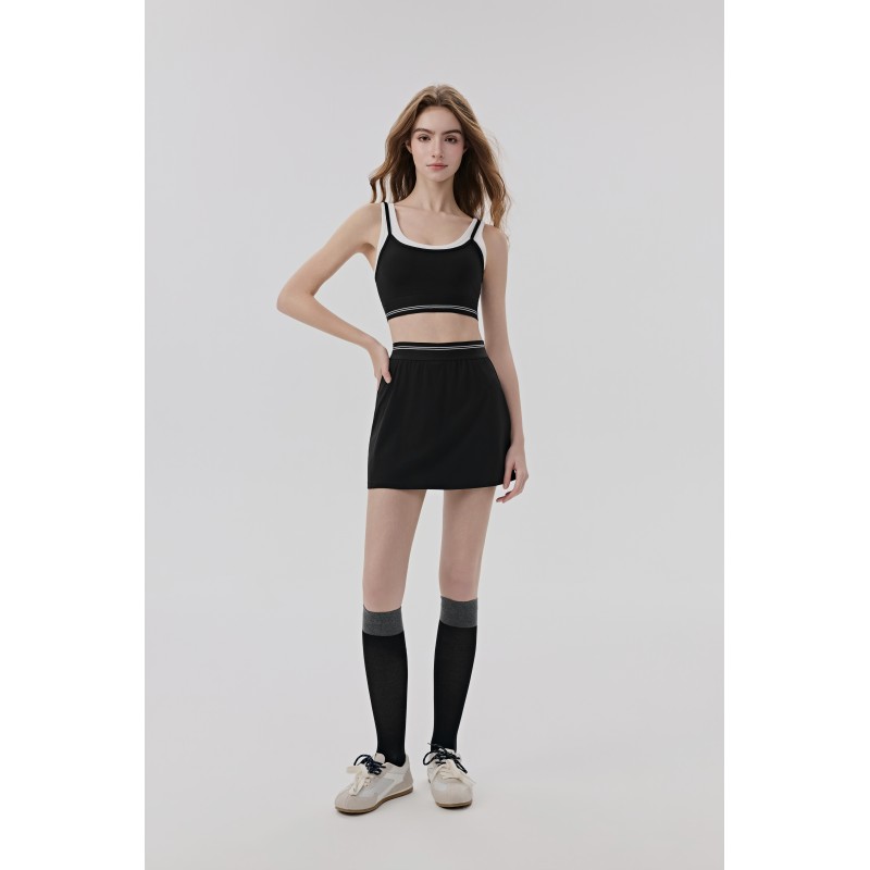 Mint Green 2-in-1 Tennis Skort with Inner Shorts and Side Pocket, Lightweight Quick Dry Athletic Skirt for Running and Pickleball