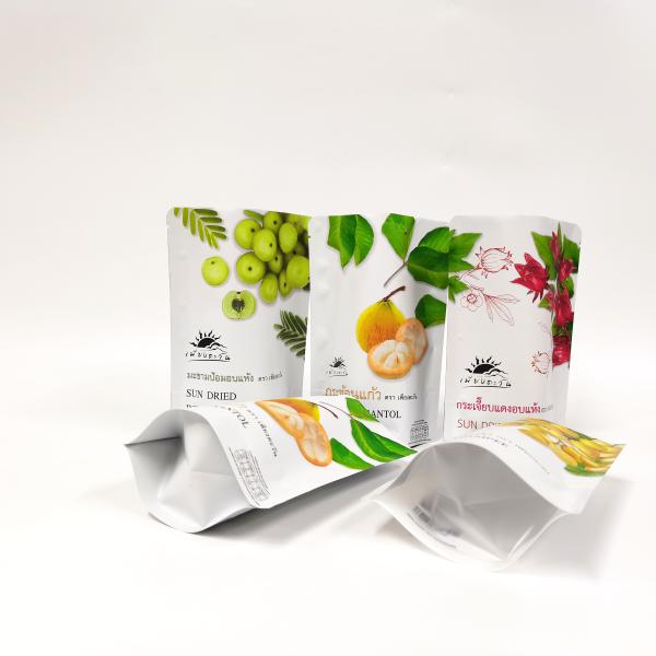 Wholesale food grade matte finished aluminum foil compostable stand up pouch dry food packaging plastic bag