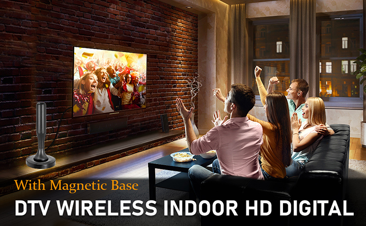 Поддержка 4K 1080p сильнейшей магнитной базы HD ТВ антенна дальнего действия цифровой сигнал ТВ антенна комнатная УКВ УВЧ