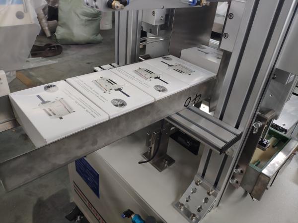 Plane Conveying Carton Box Packing Machine , 3.2KW Dispensing Point Box Shrink Wrapping Machine