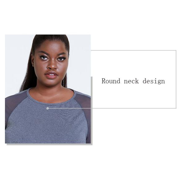 back mesh Women'S Plus Size Yoga Wear Ladies Oversized Gym T Shirt 180g