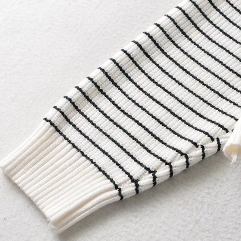 Свитер блока цвета 100% полиэстер 7GG Striped мягко связал верхние части с молнией