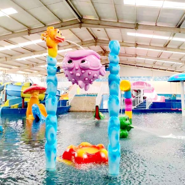 Outdoor Water Spray Park with Interactive Features and Sturdy Fiberglass Construction