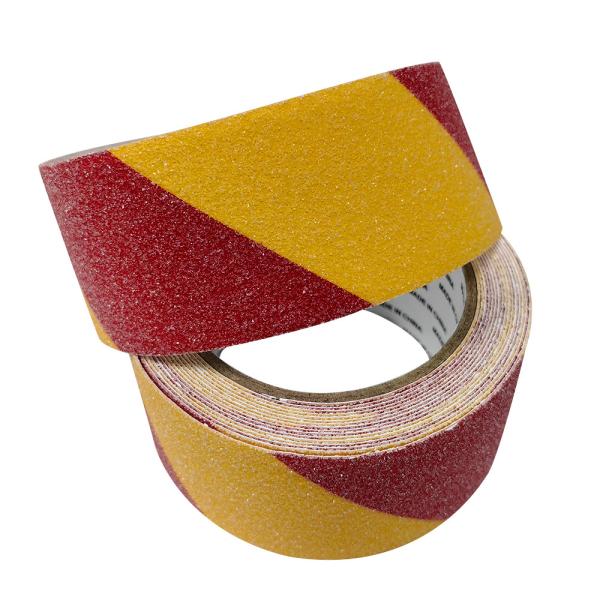 O dobro amarelo vermelho colore a escada que do PVC de 50MMx5M a fita antiderrapagem geou a segurança desliza não