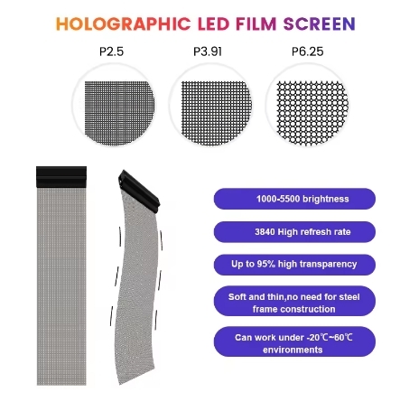 High-definition Flexible Transparent LED Holographic Display Screen Flexible and Easy-to-install LED Display Screen