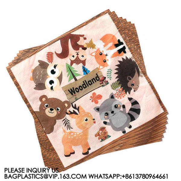 ANIMALS PARTY TABLEWARE SET PAPER PLATE KIDS BIRTHDAY THEME CARTOON ANIMALS PARTY DECORATION DISPOSABLE TABLEWARE