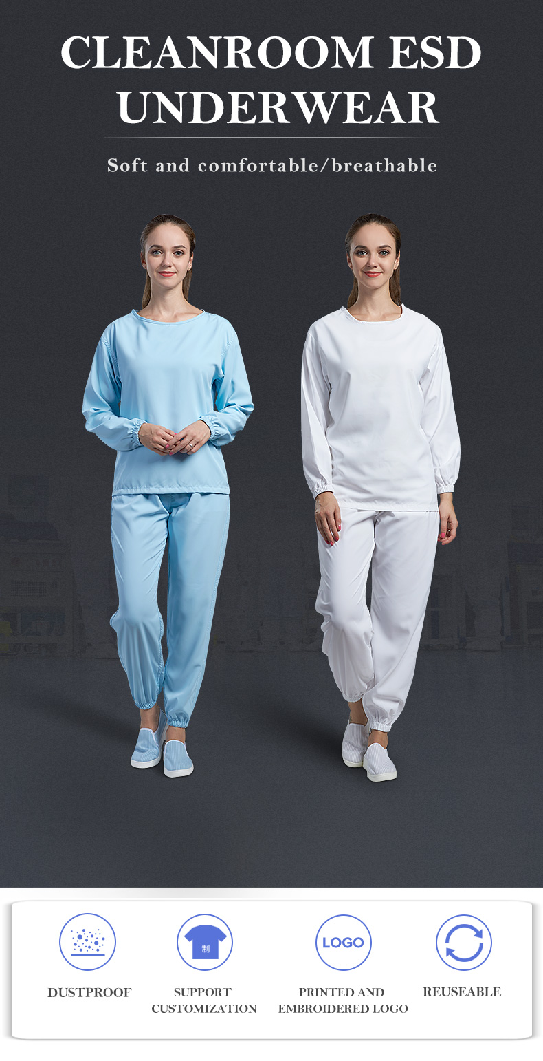 Кожа противостатического нижнего белья одежды мастерской чистой комнаты Breathable мягкая дружелюбная