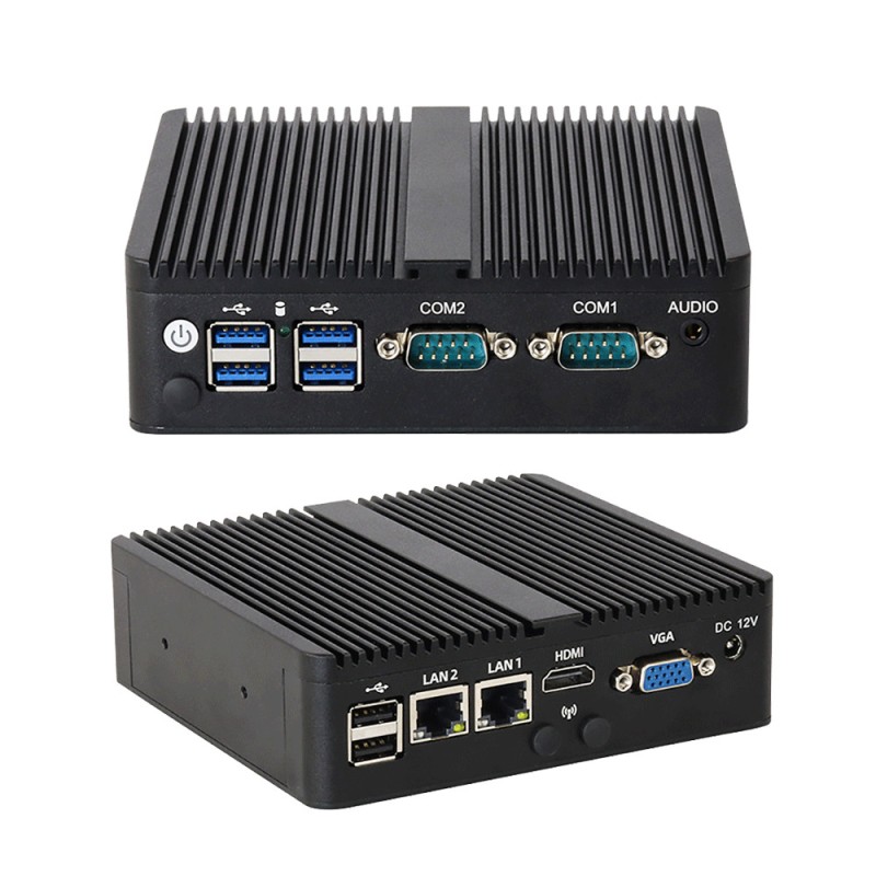 Linux Fanless PC With Dual COM M.2 Storage Industrial Intel J6412 Mini PC