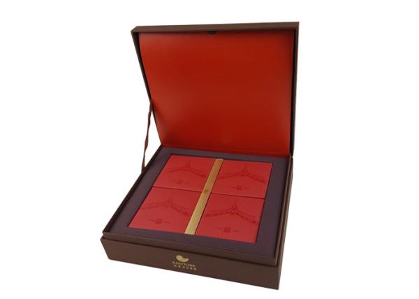 Book Shape Box Cardboard Material Red Color Creative Innovative OEM Design Cake Food Packing Paper Box