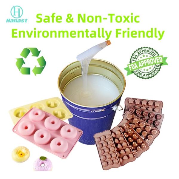 FDA Compliant Low Viscosity 3500 mPa.s Platinum Cure Silicone Rubber 15 Shore A for Chocolate Candy Molds