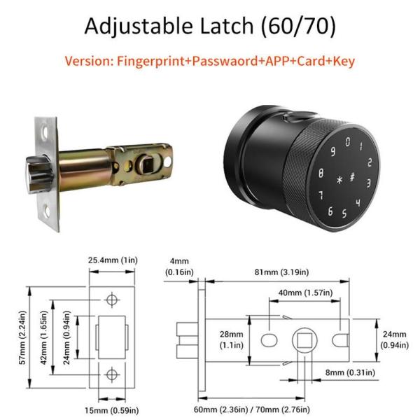 無線亜鉛合金 デジタル電子指紋認識 スマートドア ツヤアプリまたはTTLockアプリ GL-H4でロック