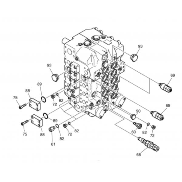 Válvula de control hidráulica de KPM KMX15RA B45057A  KMX15 RA Main Valve For Excavator SY330