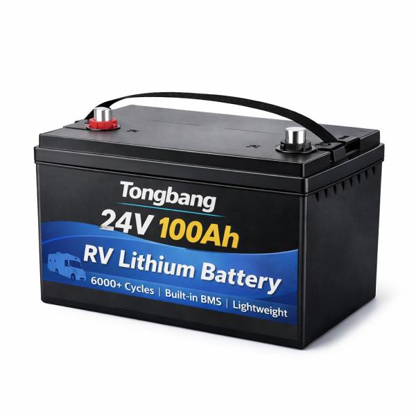 24V 100Ah LiFePO4 RV Battery Deep Cycle Lithium Iron Phosphate Battery With Built-in 100A BMS