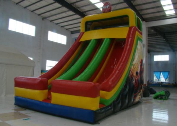 Spiderman Theme Commercial Inflatable Water Slides 8 X 5 X 7m Enviroment - Friendly