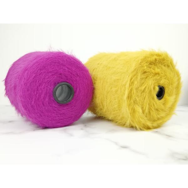 Мягкая 100% нейлоновая пряжа с перьями, модная волосатая пряжа для вязания