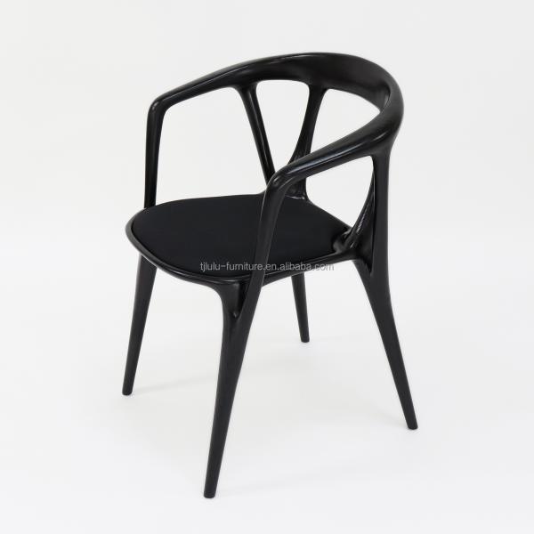 2024 Vintage Nitrolacquer Finish Madera Artística Muebles personalizados Tejido Tapicería Silla de comedor para restaurante