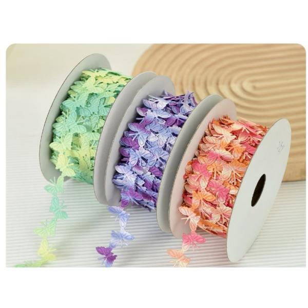 2cm*25y cinta de mariposa ultrasónica para embalaje de regalos y accesorios de ropa