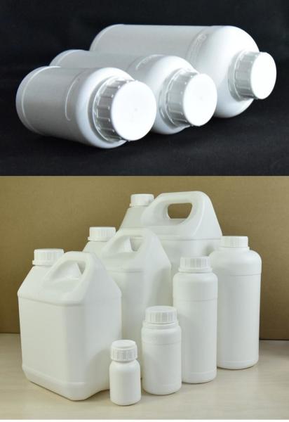 250 ml bouteilles en plastique fluoré HDPE biodégradables blanches pour les pilules de pharmacie