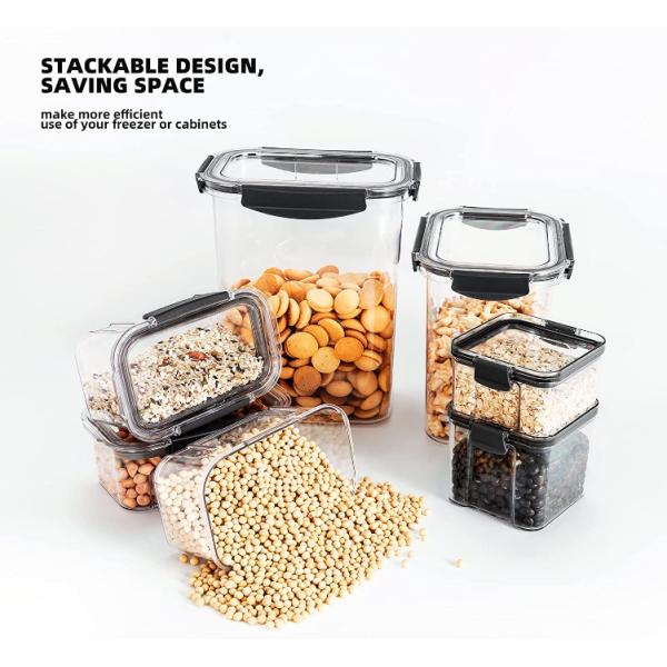 Kitchen PET Plastic Pantry Storage Containers For Food Organization 460ml 700ml