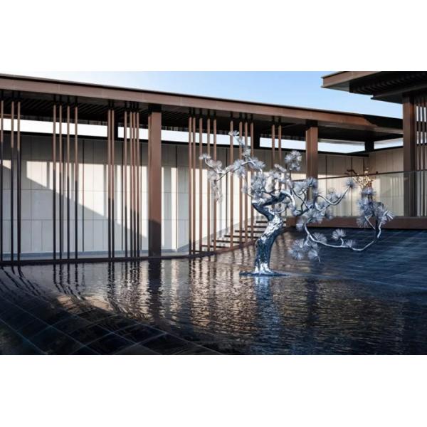 Landscape 316L Stainless Steel Tree Sculpture Outdoor Metal Customized Size