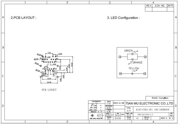 Black Rj45 Single Port /  Rj45 Modular Socket 25.78mm Length Tm611q31arx-3.0