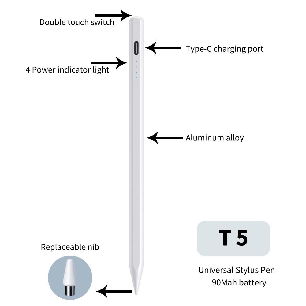 In Stock Universal Stylus Pen for Android IOS IPad Apple Pencil Huawei Xiaomi Samsung Tablet Pencil Capacitive Screen Touch Pen