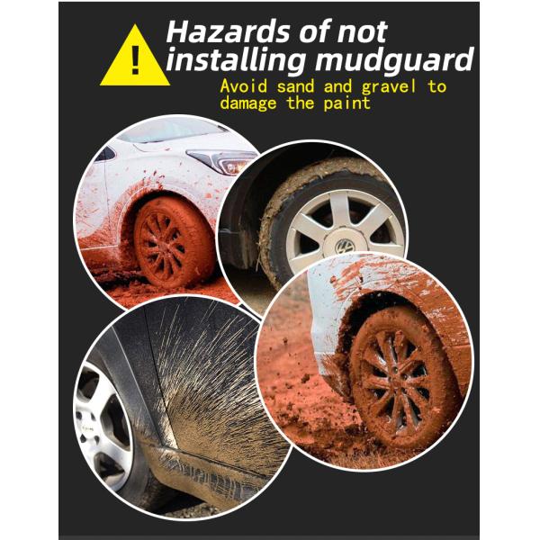 UV Resistant Car Tyre Mudguard Black PVC Mercedes Gla Mud Flaps