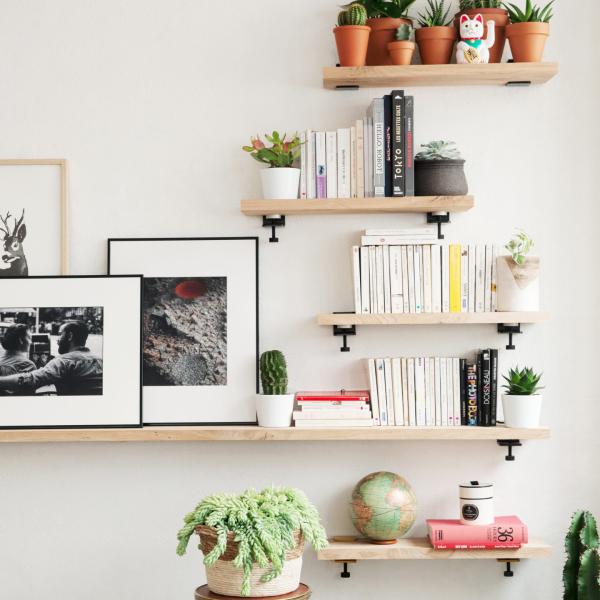 Треугольная крепка на стену Стальная сцепка C для деревянной книжной полки Регулируемая стойка