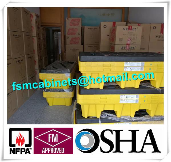 HDPE Chemical Spill Pallet Fire Resistant File Cabinet Leak Proof For 4 Drum