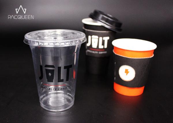 Food Safety Custom Disposable Paper Cups Heat Proof Branded Cup Sleeves