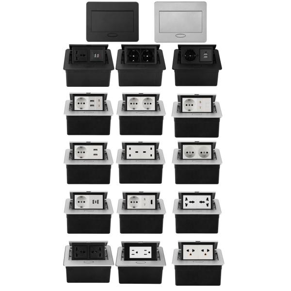 Multifunctional Zinc Alloy Desktop Office Pop Up Desk Power Outlets