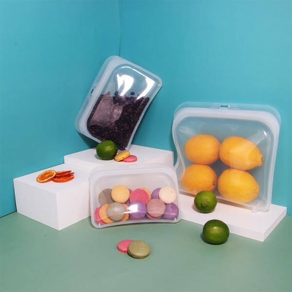 Bolsa de almacenamiento reutilizable de silicona de grado alimenticio de platino a prueba de fugas Lavadora de platos caja de seguridad de silicona