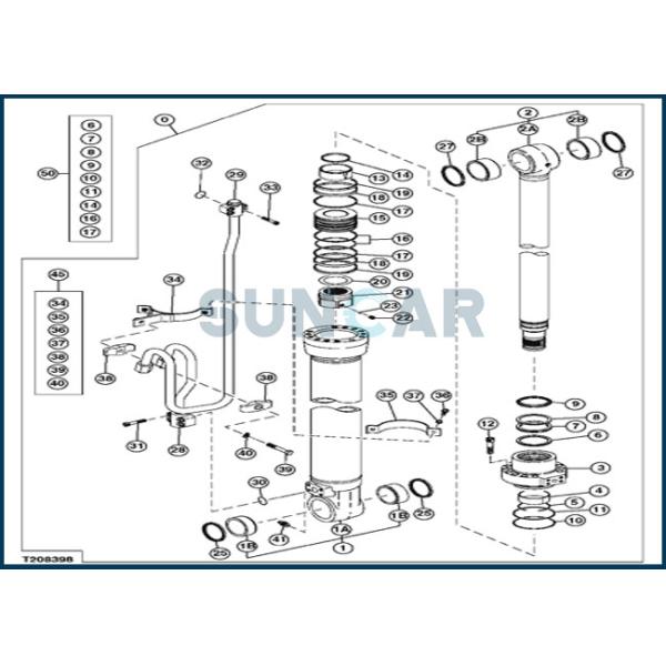 DEERE-4614118 Boom Cylinder Service Kit for Excavator Deere 210