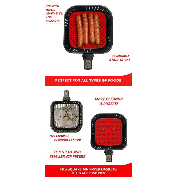 2mm Thickness Non Stick Air Fryer Silicone Basket