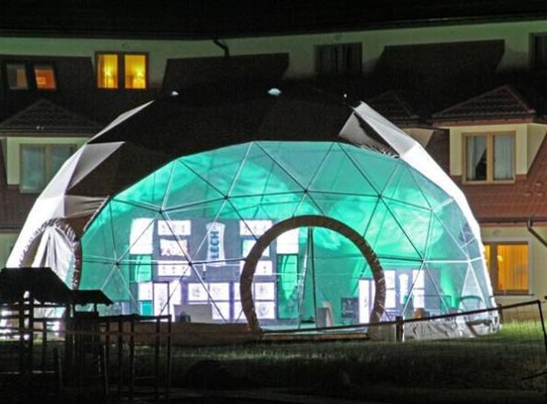 Outdoor  Advertising Geodesic Clear Roof Camping Tent , 30m Diameters