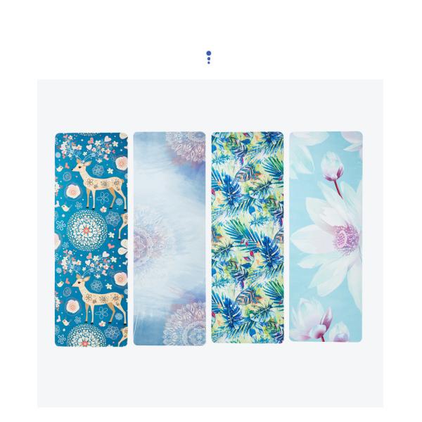 Eco Friendly Flower Printing Suede Rubber Yoga Mat 6MM Thick For Home Pilates Sport